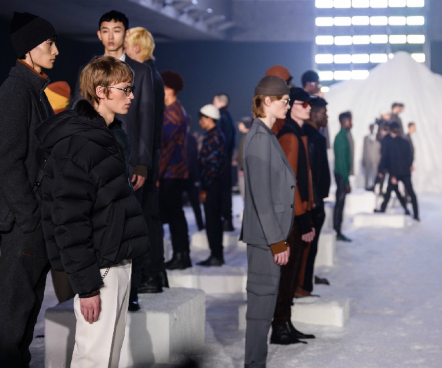 FW18 · ZEGNA — Artificial Snow, set photography from the show record