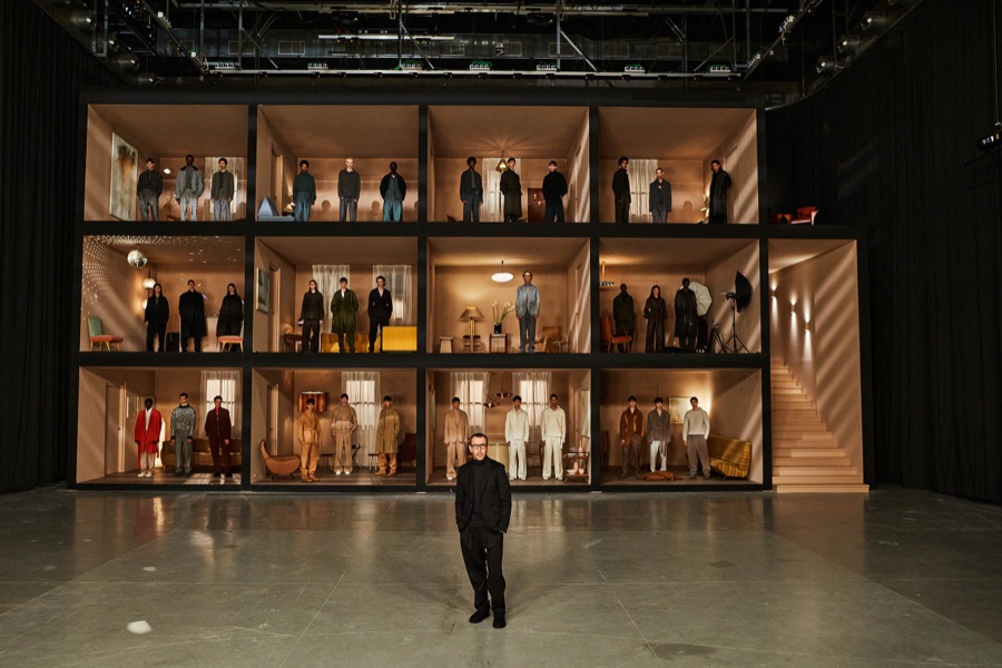 FW21 · ZEGNA — The Cutaway Building — film, set photography from the show record